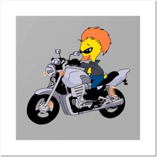 cool motorbike duck Posters and Art